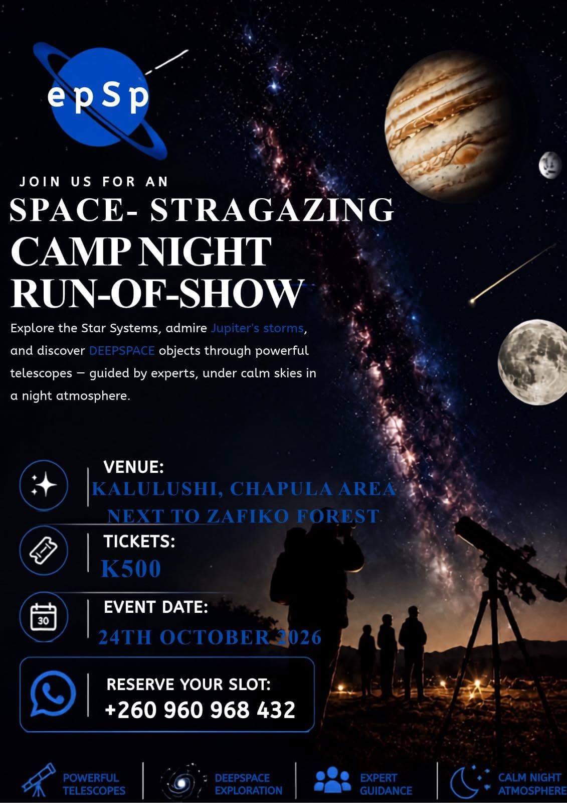 SPACE STARGAZING CAMP NIGHT KITWE-KALULUSHI